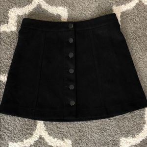 Black faux suede mini skirt